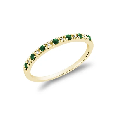 Les Bijoux 10K Yellow Gold Emerald & 0.02CTW Diamond Ring