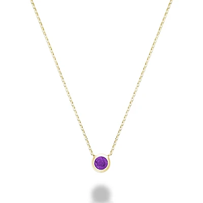 Les Bijoux 10K Yellow Gold Bezel Set Amethyst Necklace