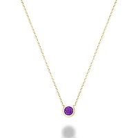 Les Bijoux 10K Yellow Gold Bezel Set Amethyst Necklace