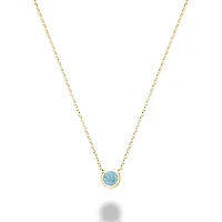 Les Bijoux 10K Yellow Gold Bezel Set Aquamarine Necklace