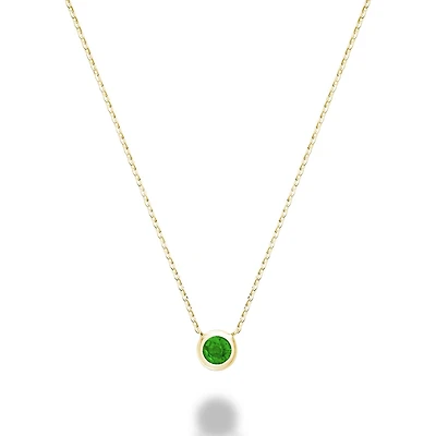 Les Bijoux 10k Yellow Gold Bezel Set Emerald Necklace