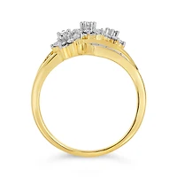 10K Yellow Gold 0.50CTW Diamond Flower Fashion Ring