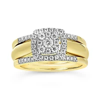 10K Yellow & White Gold 0.50CTW Three Piece Bridal Set