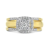 10K Yellow & White Gold 0.50CTW Three Piece Bridal Set