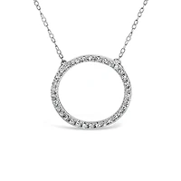 10K White Gold 0.10CTW Diamond Circle Pendant