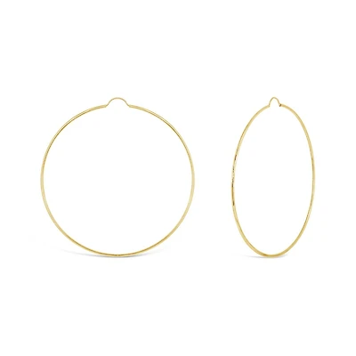 10K Yellow Gold 60mm Hoop Earrings