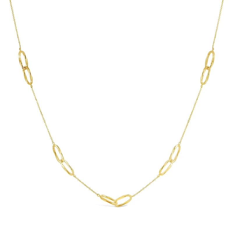 10K Yellow Gold Diamond Cut Paperclip Chain Necklace