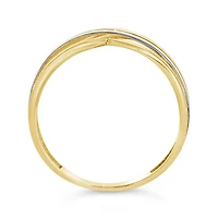 10K Yellow and White Gold Crossed Ring
