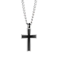 Stainless Steel 22" Black Brushed Cross