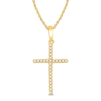 10K Yellow Gold 0.05CTW Diamond Cross Pendant