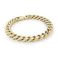 Stainless Steel Yellow 9.4mm 8.5" Curb Bracelet