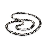 Stainless Steel Black Diamond Cut 24" Necklace