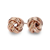10K Rose Gold Knot Stud Earrings