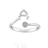 Sterling Silver Diamond Taurus Zodiac Ring - Size 7