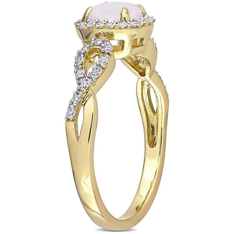 Julianna B 10K Yellow Gold Opal & Diamond Ring