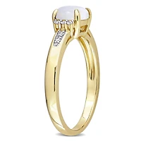 Julianna B 10K Yellow Gold Opal & Diamond Ring
