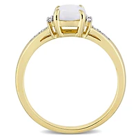 Julianna B 10K Yellow Gold Opal & Diamond Ring