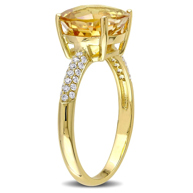 Julianna B 14K Yellow Gold Citrine & Diamond Ring