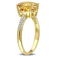 Julianna B 14K Yellow Gold Citrine & Diamond Ring