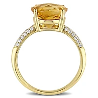 Julianna B 14K Yellow Gold Citrine & Diamond Ring
