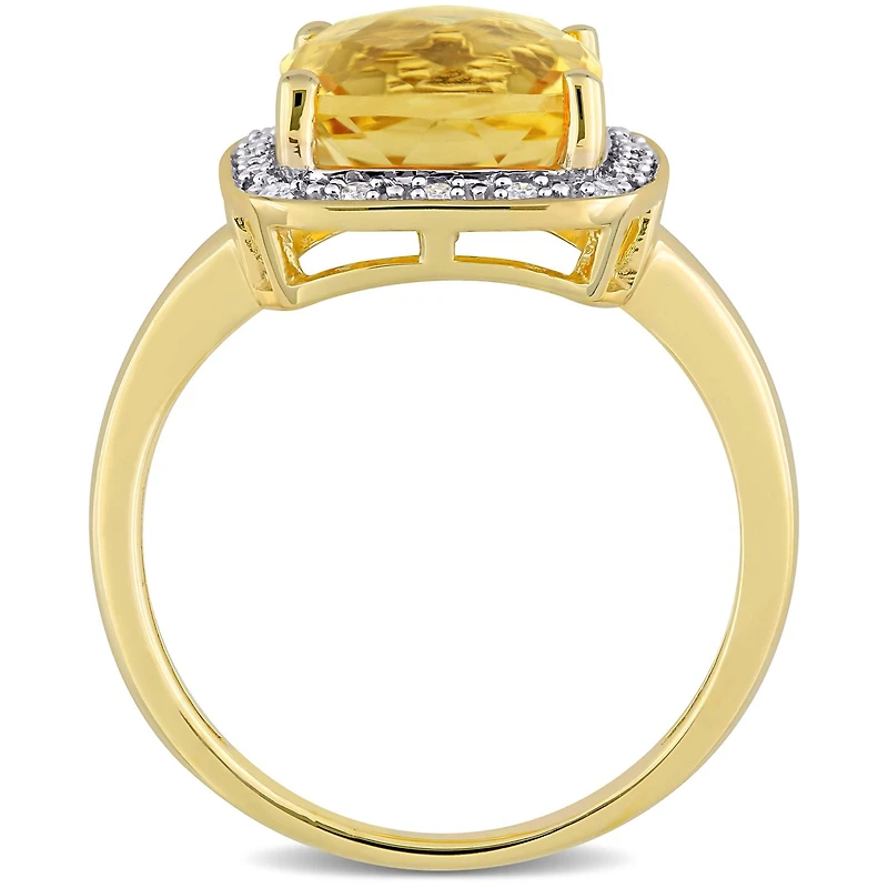 Julianna B 10K Yellow Gold Citrine & Diamond Ring