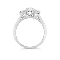 14K White Gold Lab Grown Three Stone 1.00CTW Diamond Ring