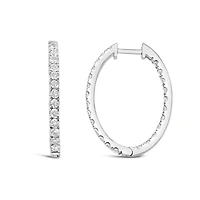 14K White Gold Lab Grown 2.00CTW Diamond Hoops