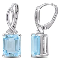 Julianna B Sterling Silver Sky Blue Topaz & White Topaz Earrings