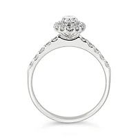 Glacier Fire 14K White Gold Oval 0.60CTW Bridal Ring