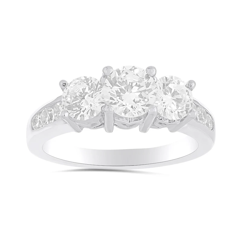 Sterling Silver Created White Sapphire Ring