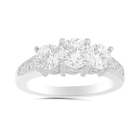 Sterling Silver Created White Sapphire Ring