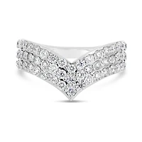 10K White Gold 1.00CTW Diamond Chevron Band