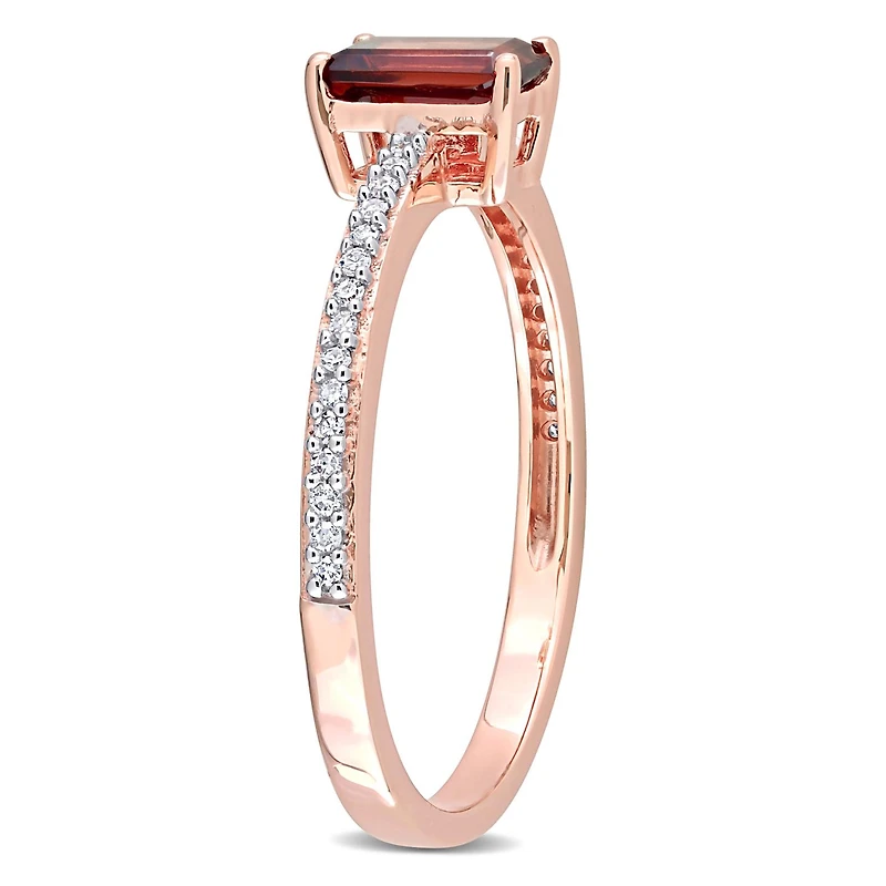 Julianna B 10K Rose Gold Garnet & 0.09CTW Diamond Ring