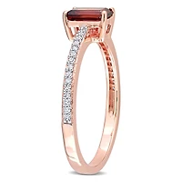 Julianna B 10K Rose Gold Garnet & 0.09CTW Diamond Ring
