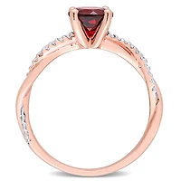 Julianna B 14K Rose Gold Garnet & 0.15CTW Diamond Ring