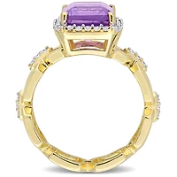 Julianna B Sterling Silver Amethyst & 0.06CTW Diamond Ring