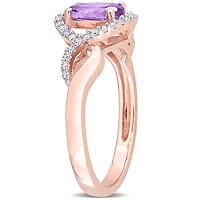 Julianna B 10K Rose Gold Amethyst & Diamond Ring