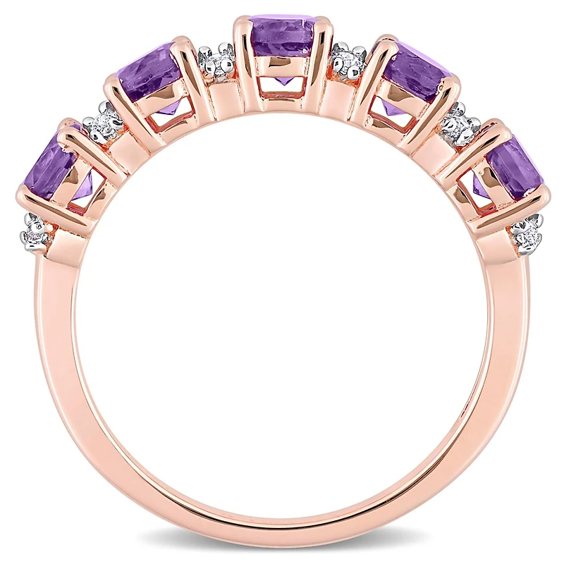 Julianna B Sterling Silver Amethyst & White Topaz Ring