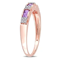 Julianna B 10K Rose Gold Amethyst & 0.07CTW Diamond Ring
