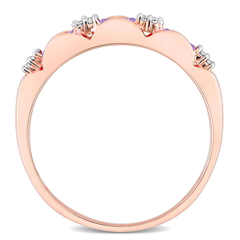 Julianna B 10K Rose Gold Amethyst & 0.07CTW Diamond Ring