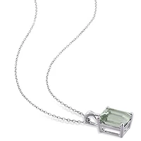 Julianna B Sterling Silver Green Quartz & White Topaz Pendant