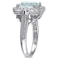 Julianna B 14K White Gold Aquamarine & Diamond Ring