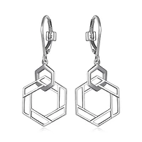 Elle Lattice Hexagon Earrings