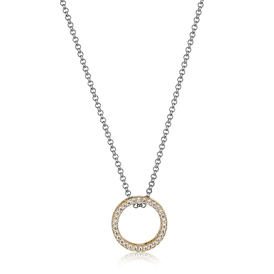 ELLE Sphere Two Tone Open Circle Necklace