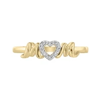 10K Yellow Gold 0.04CTW Diamond Mom Ring
