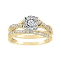 10K Yellow Gold & White Gold 0.50CTW Diamond Bridal Set