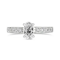 Diamond Revelations 14K White Gold Oval Bridal Ring 1.00CTW I1/I