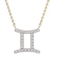 10K Yellow Gold Gemini 0.10CTW Diamond Pendant