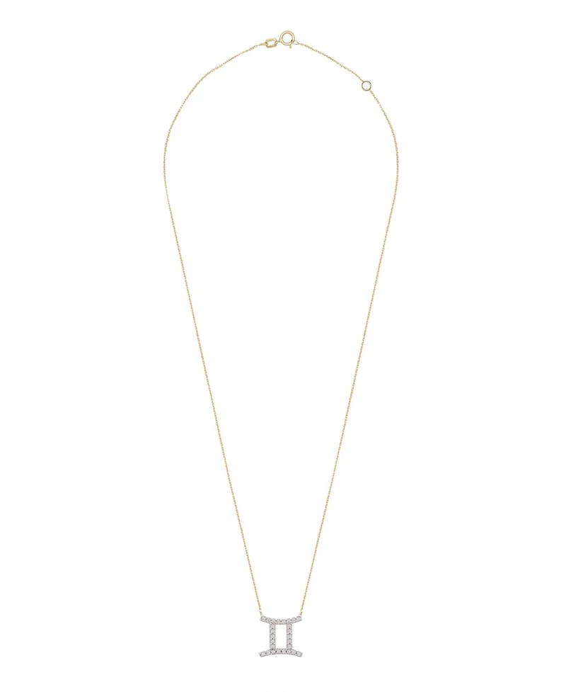 10K Yellow Gold Gemini 0.10CTW Diamond Pendant