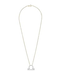 10K Yellow Gold Libra 0.10CTW Diamond Pendant